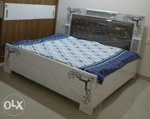Black n white Floral design Double bed