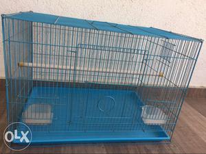 Blue And White Pet Cage