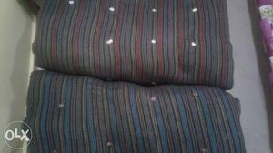Brown And Blue Striped Textile