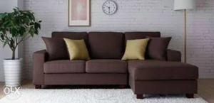 Brown Fabric Sectional Sofa Set