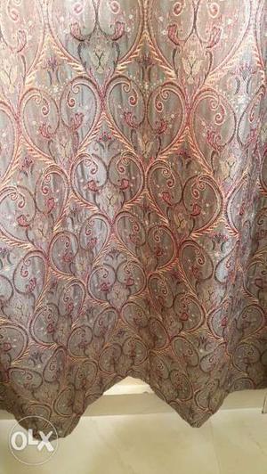 Brown grey good quality curtains set of six with