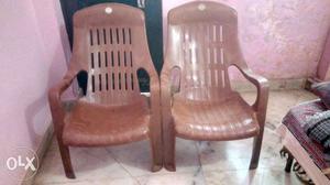 Cello Two Brown Plastic Chairs New Sofa Type,,,Rate Little