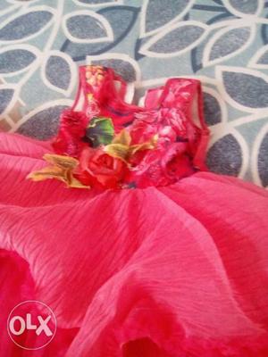 For 2 years kid pink frock