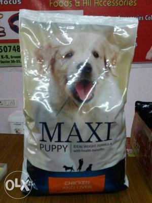 Maxi food for puppy 3 kg pack just rs 450 only
