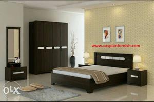 New Black Wooden Bedroom Furniture Set