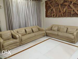Non leather sofa 2 triple sitting and 1 chair