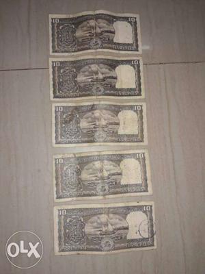 Old 10 rupie notes