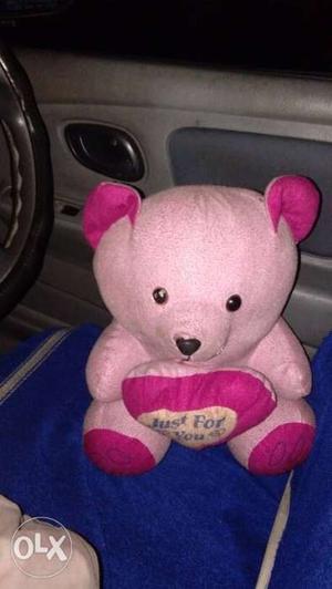 Pink And Red Bear Plush Toy