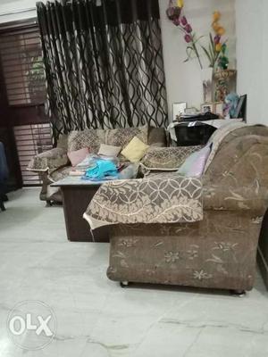 Seven seater sofa set along with corner table in very good