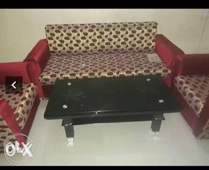 Sofa set and tea table 1 year used urgent sale