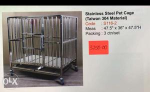 Stainless steel pet cage
