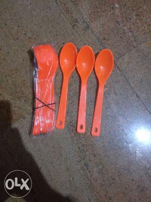 15 pieces orange colour spoons