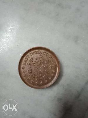  Anna coin - East India Company