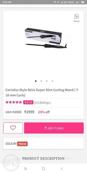 Brand new imported Curler. Used once. Very pretty