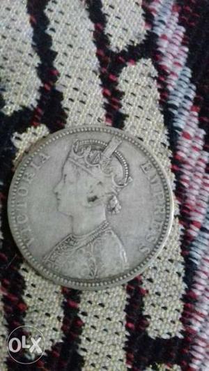 Original one rupees silver coin period 