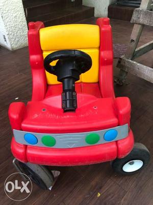 Toddler's Red And Yellow Little Tikes Cozy Coupe