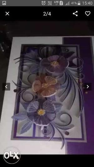 White And Purple Floral Wall Art Screenshot