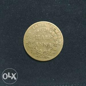 18th century Round Gold-colored Coin