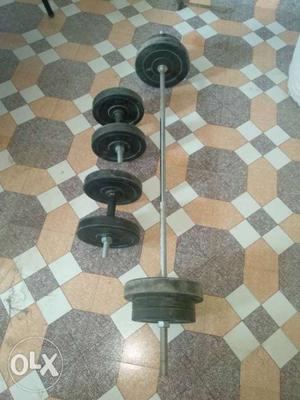 30kg weight just 10 days old Black And Gray Dumbbells Set