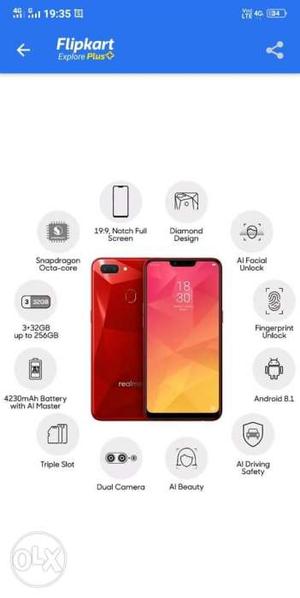 Here Is new seal pack mobile realme 2 in Red