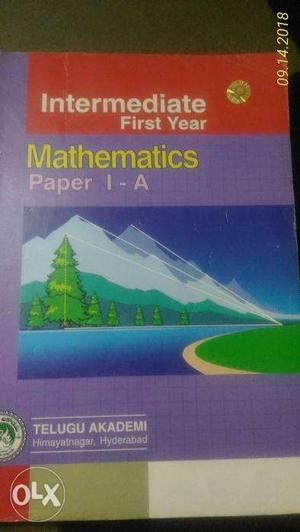 Intermediate 1 yr maths -1A -telugu academy - textbook