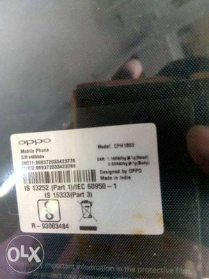 Oppo A3s 2 manths old sale and exchange 2gb ram