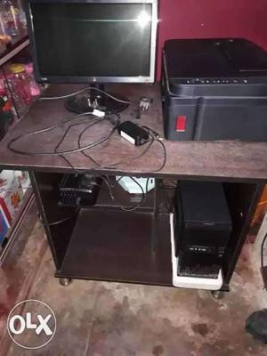 PC, printer with scanner and table is for sale.