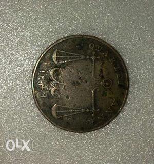 Presidency coin, , British- India, quarter anna