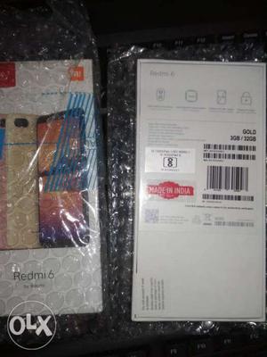Redmi6 3gb & 32 Gold colour with seal packed..
