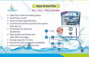Ro + uv water purifiers with 2 year's warranty,