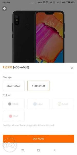 Seal packed Redmi 6 Pro 4,64