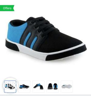 Black And Blue Low-top Sneaker