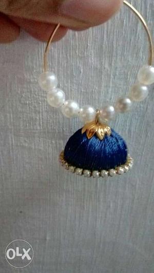 Blue And Gold-colored Earrings