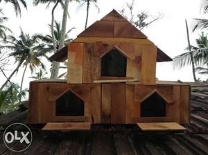 Brown And Black Wooden Pet House