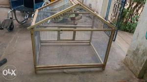 Brown And White Wooden Pet Cage