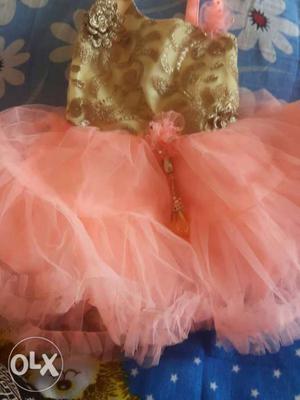 Light pink frock.2-3 months baby girl..not used