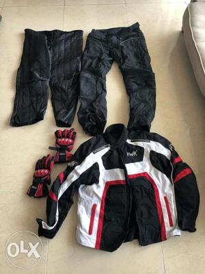 Mens Bikers gloves, pant and jacket with liners