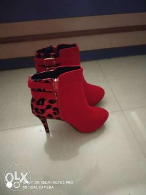 Nell Red High heel Boots with Indian Size 4