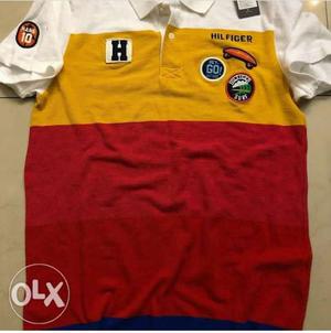 Orange&white Tommy hilfiger polo tee m-xxl it's product is