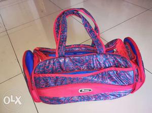 Pink And Blue Travel Bag