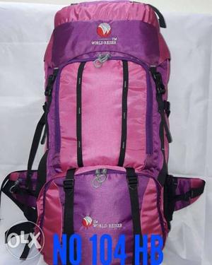 Purple And Black Hiking Backpack