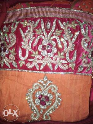 Red And Orange Anarkali