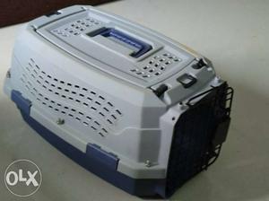 White And grey Pet Carrier cat basket19 inch