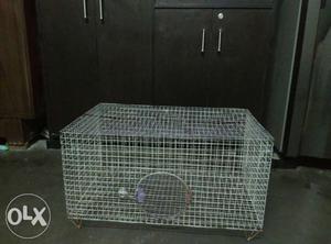 White Metal Wire Pet Cage