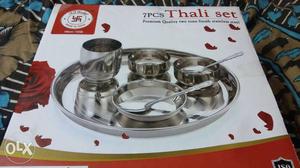 7-pieces Gray Stainless Steel Thali Set Box
