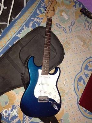 Blue And White Stratocaster Guitar