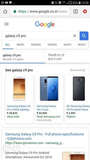 Galaxy c9 pro,16mp back camera and 16 mp front