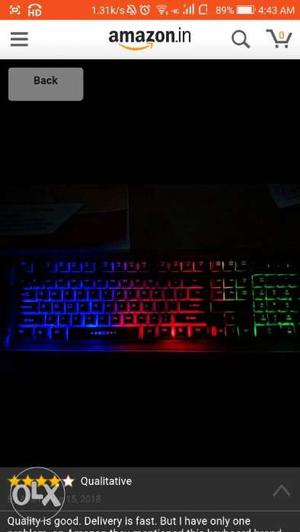 Gaming Keyboard with RGB Backlit 3 Weeks Old Got