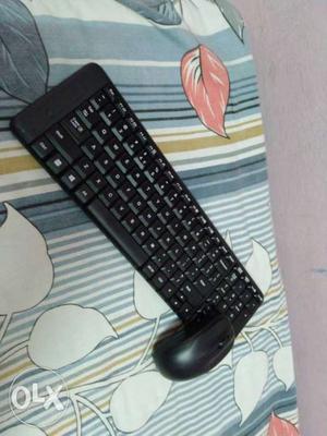 Logitech Black And Gray Computer wireless Keyboard & mouse