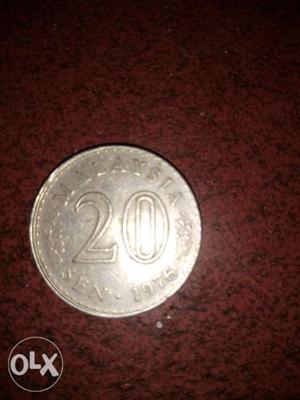 Maleshia old time 20 paisa coin